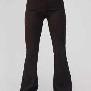 PAC 1980 Pacsun Black Whisper Active Fold-Over Flare Yoga Pants S/M